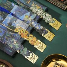 AHLGCAFT Vintage Painting Metal Bookmark, Asymmetrical Hollow Van Gogh Artwork Metal Tassel Bookmark, Gift For Writers, Teachers, Friends, Readers - one-size - View 4