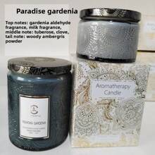 1 Stück 100g/200g Aromatherapie Zuhause geprägte Glas Kerze Feiertag Geschenk rauchfrei Sojawachs duftende Kerze