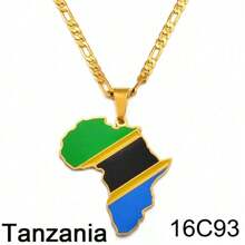 1 件 3.8 厘米嘻哈非洲地图吊坠项链首饰