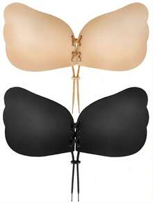 1 件或 4 件粘性文胸，露背无肩带文胸聚拢，粘性隐形提升文胸