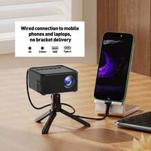 Máy chiếu [Mới nâng cấp] Mini thông minh di động, Hỗ trợ 1080P, Cấp nguồn qua USB, Tương thích với USB, AV, Điện thoại thông minh, Máy tính bảng, v.v. Thích hợp cho Rạp hát tại nhà và Cắm trại ngoài trời - màu đen - Xem 3