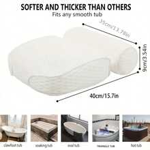 1 件 3D 浴缸枕头，带 6 个吸盘，防水防滑加厚浴缸垫，可机洗 - 白色 - 查看 10