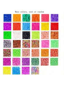2800+ Stücke, 32 Farben, 40 Gitterkarton Loom Bänder Charms Haken Bunte Gummiband Armband Set Loom Bänder Armband Bastel Set Gummiband Weihnachtsgeschenk