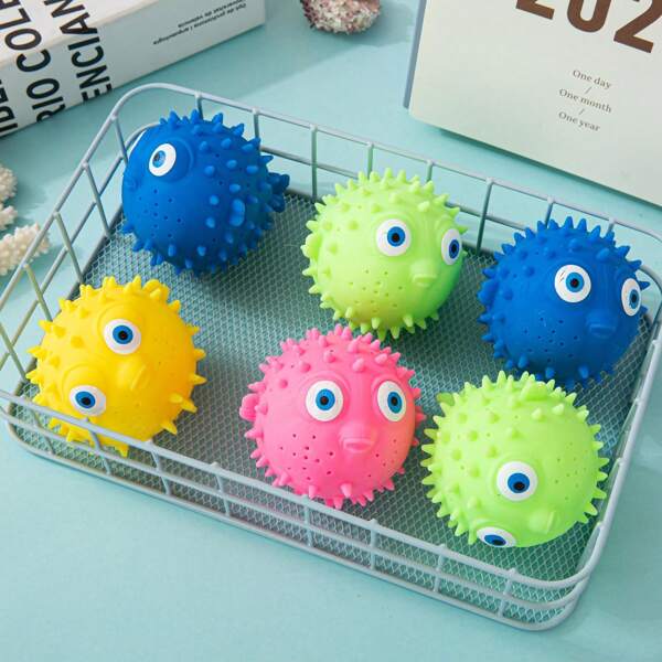 6pcs/3pcs/1pc Beach Water Puffer Fish Outdoor Interactive Family Products Stress Relief Squeeze Toy