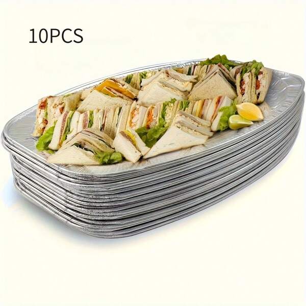 10 Stücke schwere Aluminium Schalen - auslaufsichere Servierschalen für Partys/Hochzeiten/Grillen (gewerbliche Cateringqualität - Großpackung)