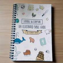 Cuaderno espiral con guía simplificada de la Biblia con ilustraciones inspiradoras: Garabateo y la Biblia