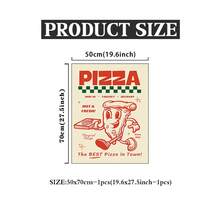 复古披萨海报，复古厨房艺术印刷品，画廊墙面艺术印刷品，复古厨房装饰，可打印墙面装饰，趣味美食海报，无框