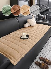 1pc Minimalist Solid Color Plaid Striped Design Sofa Slipcover, Comfortable For Sitting Or Lounging, Suitable For 2-Seater, 3-Seater, 4-Seater And Modular Sofas, All Season Use Chair Office Chair Chair Cushion Cushion Seat Cushion