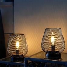 1PC Metal (Iron) Cage Table Lamp, Battery Powered (Batteries Not Included), LED Edison Style Bulb For Bedroom, Home, Wedding, Party, Patio, Indoor, Outdoor, Valentine's Day Ambiance Decoration Table Lamp, Novelty Night Lights