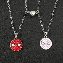 bandai 2pcs/Set Superhero Spider Necklace Fashion Couple Necklace Valentine Day Gift For Best Friend