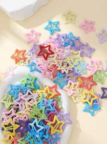 20pcs Colorful Star Barrettes, Multicolor Hair Clips, Cute Snap Hairpins, Star-Shaped Metal Hairpins, Kawaii Hair Accessories, Hollow Small Star Cute Metal Five-Pointed Star Snap Hair Clips, Suitable For Women, Girls And Babies Back To School