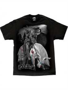 Men'S   Warrior Graphic T-Shirt By David Gonzales - DGA Art - 黑色 - 查看 2