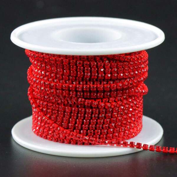 1 Rollo / 10m Cadena De Pedrería Iridiscente Con Ajuste De Garra Electrolítica Para Ropa, Decoración De Uñas De Teléfono Y Manualidades Bricolaje