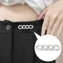 1pc/2pcs/3pcs/4pcs/6pcs Versatile Detachable Metal Waist Clincher Pins For Pants, Jeans, Fashionable Adjustable Waistband Buckle Clips, No Sewing Needed To Tighten Waistline, Anti-Escape, Also For Dress Cuffs