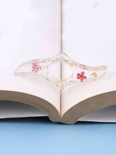 1 pieza Soporte de libro con pegamento de gota creativo, herramienta portátil multifuncional para extensión de páginas de libros, hermoso separador de libros para el pulgar para leer libros, de vuelta a la escuela