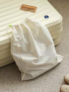 Nylon Waterproof Drawstring Bags, Suitable For Travel, Vacation, Home Use To Organize Clothes, Shoes, Dirty Laundry; Available In Blue, Yellow, White, 2 Sizes Each Color, Waterproof, Dust-Proof, Convenient Drawstring Design - Multicolor - View 5