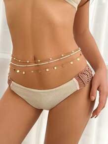 Diese mehrlagige, feine Taillenkette mit Reisperlen für Damen verfügt über ein einzigartiges Design, ist exquisit und modisch, süß und cool, vielseitig und hat einen sexy und hochwertigen Strandstil. Es eignet sich für Accessoires wie Reisen, Urlaub, leichte Partys und Strandurlaube