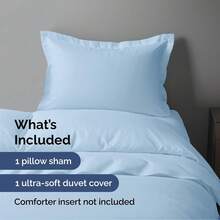 Cover Queen Size Set - Extra Soft Queen Size Duvet Cover 90 X 90 With 2 Pillow Shams - Hotel Luxury Easy Care And Fade Free W/ Zipper Closures & Ties - Breathable Bedding Set (Light Sage Green) - 20 - 淡藍色(無被子) - 查看 2