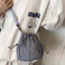 European And American Ins Style Water-Repellent Nylon Cloth Bag For Women New Simple Versatile Bucket Bag Fashion Niche Handbags