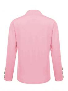 Damen Lässig einfarbige Langarm Knopf-Jacke