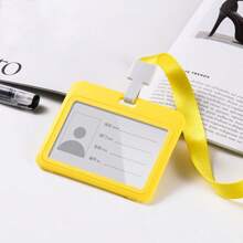 1pc/5pcs/10pcs/50pcs Ins Style Thick Vertical & Horizontal Card Holder, 11 Colors Lanyard ID Badge Holder, Suitable For Office, School, Mall, Work Etc. School Supplies,Back To School