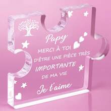 Regalo para papá, regalo del Día del Padre, Rompecabezas de bloque de acrílico con grabado, regalo de cumpleaños para papá, regalo para papá, regalo de Navidad para papá, regalo del Día de San Valentín para hombres