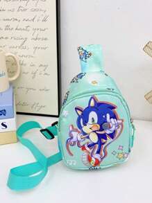 Bolsa con impresión de dibujos animados para niños, de diseño de moda y plateado, de construcción ligera y resistente, de gran capacidad, con un diseño dulce y lindo, ideal como regalo de vacaciones, cumpleaños, Navidad, para viajes, deportes al aire libre, para organizar tus esenciales con estilo.