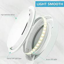 20X Magnifying Mirror With Light Travel Magnifying Mirror 1X 20X Vanity Mirror With Light Adjustable Handle Travel Makeup Mirror Touch Switch Light Up Mirror For Plucking Eyebrows-ZYGSOME - DesktopMirror20x - View 5
