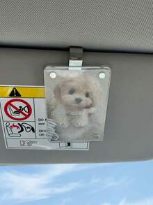 1pc Universal Adaptation PVC Magnetic Pole Sheet Car Visor Clip - Giá đỡ tấm che nắng dạng ví trưng bày ảnh, Phụ kiện xe hơi cho thú cưng dễ thương, Quà tặng lý tưởng cho cặp đôi nhân ngày lễ tình nhân - Nhiều màu - Xem 6