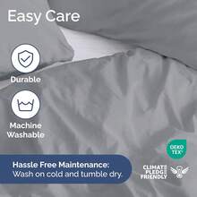 Cover Queen Size Set - Extra Soft Queen Size Duvet Cover 90 X 90 With 2 Pillow Shams - Hotel Luxury Easy Care And Fade Free W/ Zipper Closures & Ties - Breathable Bedding Set (Light Sage Green) - 06 - 鋼藍(無被子) - 查看 6