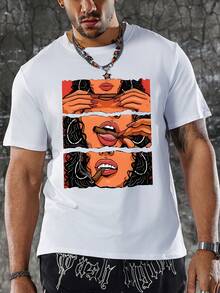 Vintage Rolling A Graphic Print-Shirt - Short Sleeve, Casual, Breathable, Summer Essential Men - Tees With Unique Design, Soft Fabric, And Relaxed Fit - 白色 - 查看 1