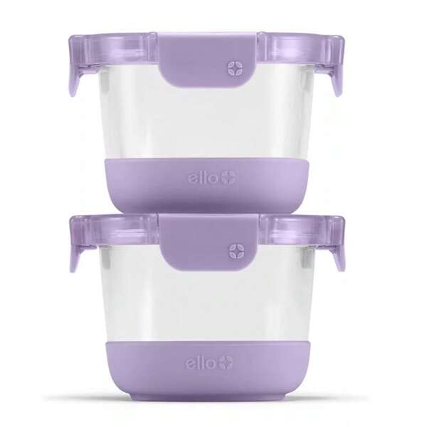 Ello 4pc 2c Glass Refresh Round Food Storage Container Set