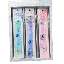 bandai 1 pezzo Righello rotante a punto, righello acrilico colorato da 15 cm, strumento di misurazione per studenti, articolo di cancelleria per l'apprendimento (2 pezzi di colore casuale) (Stile rotante casuale)