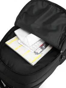 Multi-Compartment Letter Print Nylon Backpack, Fits 15.6" Laptop, Multi-Pocket Lightweight Bookbag, Multifunctional Daypack, Large Capacity Travel Bag, Convenient Commuter Bag, Suitable For Students, Middle/High Schoolers, Nurses, Teachers, Business Professionals, Travel, Commute, Shopping, Office, Dating, Hiking, Training, Work, Birthday Gift, Holiday Gift, Backpack - Multicolor - View 10