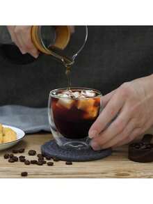 AUXOM Belifou  6Pcs Vidro Caneca De Café Dupla Isolamento Térmico 80ML