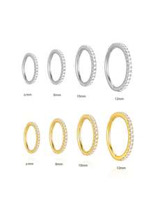 1pc S925 Sterling Silver Zirconia Earring, Seamless Open Design With Ear Clip, Suitable For Women's Daily Wear, Best Gift For Girlfriend, Mother, Sister - Single - View 6