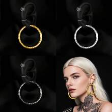 1 pieza Nuevo accesorio de moda para orejas estiradas, aro de acero inoxidable simple para dilataciones de oídos, kit de dilatación de joyería para mujeres