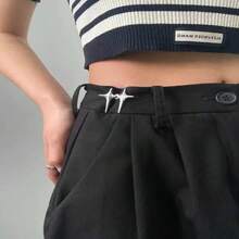 1 chiếc thắt lưng kim loại nhiều màu hình chữ thập ngôi sao trang trí có thể điều chỉnh cho nữ, Phụ kiện thời trang cho váy và quần, Thích hợp sử dụng hàng ngày vào mùa hè, Món quà tuyệt vời cho những người bạn thân nhất - Bạc - Xem 7