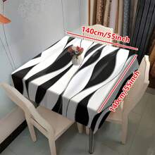 1/20 Stück Schwarz-Weiß Tischdecken, rechteckige Speise- und Kaffeetisch Tischdecken, 3D Optische Effekte, 2D bedruckte Tischdecken, Hochzeitstisch Dekorationen, Heim Dekorationen, geeignet für Picknicks, Camping, Hochzeiten, Geburtstagsfeiern