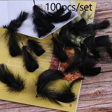 Set de 100 piezas de plumas de color rosa degradado suaves y esponjosas - Decoraciones de boda, fondos de escenario, suministros para fiestas que pueden usarse para hacer atrapasueños de bricolaje, sin caja de regalo - Multicolor - Ver 11
