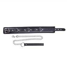 Sponge Neck Collar With Chain Leash Leather Sex Toy Lockable Couple Items SM Product