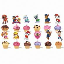 Paw Patrol 1 Sets Of Cartoon Dog Patrol Team Cake With Flags, Wangwang Team Themed Birthday Cake With Tags And Banners, Suitable For Wangwang Team Themed Parties, Birthday Banquets, Picnic Parties (Random Style)