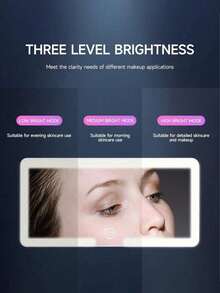 Ultra-Thin LED Car High-Definition Makeup Mirror, Sunshade Makeup Hanging Mirror, Easy To Install USB Rechargeable Sunshade Adjustable Touch Screen Car Interior Makeup Mirror Female