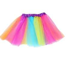 1pc 30cm Colorful Skirt Rainbow Tutu Skirt Yarn Skirt Mesh Puff Skirt Girl Rainbow Half Body Yarn Skirt