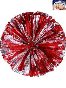 2pcs Football/Basketball Pom Poms, 4-Finger Metallic Cheerleading Squad Sports Team Activities, Dance Performance Props, Square Dance Games, Dance And Fan Cheering Props, Suitable For Outdoor Sports Team Performance