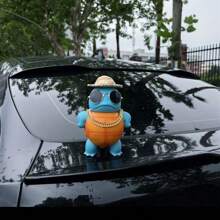 pokemon Pokemon 16cm Car-Mounted Standing Squirtle Car Decoration Roof Vinyl Car Tail Doll Car External Pendant Home Desktop Ornaments Computer Desk Ornaments Doll