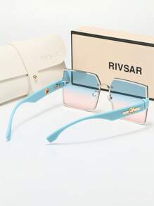 Óculos de Sol Quadrado Oversized Gradiente da Moda Feminina RIVSAR, Chic Casual Ao Ar Livre Elegante Festa de Viagem Reunião Verão Gato Olho Rodada Jóia Feriado Óculos de Sol de Sombreamento, Óculos de Sol de Marca de Alto Padrão Vitrine de Presentes de Festival, Perfeito para Dia dos Namorados, Natal, Halloween Presentes