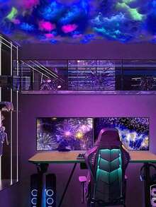 云形智能 LED 灯，带音乐同步和 RGB 颜色的浮动云灯，带 APP 和遥控器的酷炫云灯，适用于卧室、客厅、天花板的梦幻云灯 - 彩色 - 查看 5