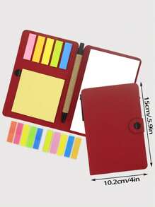 2 pièces/Set Cadeau de rentrée scolaire - Carnet en kraft + Notes adhésives colorées + Stylo combiné, Articles de papeterie portables pour bureau et étudiants, Carnet de rendez-vous, Boîte-cadeau de papeterie pratique