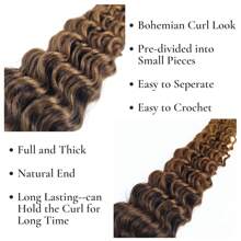 26 Zoll, 6 Packungen, boho Flechthaare locken, zum Flechten von boho Zöpfen, bohemische Flechthaare